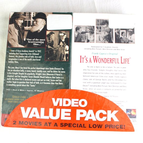 It's a Wonderful Life and Miracle on 34th Street 1947 Version VHS New Sealed - Picture 2 of 7